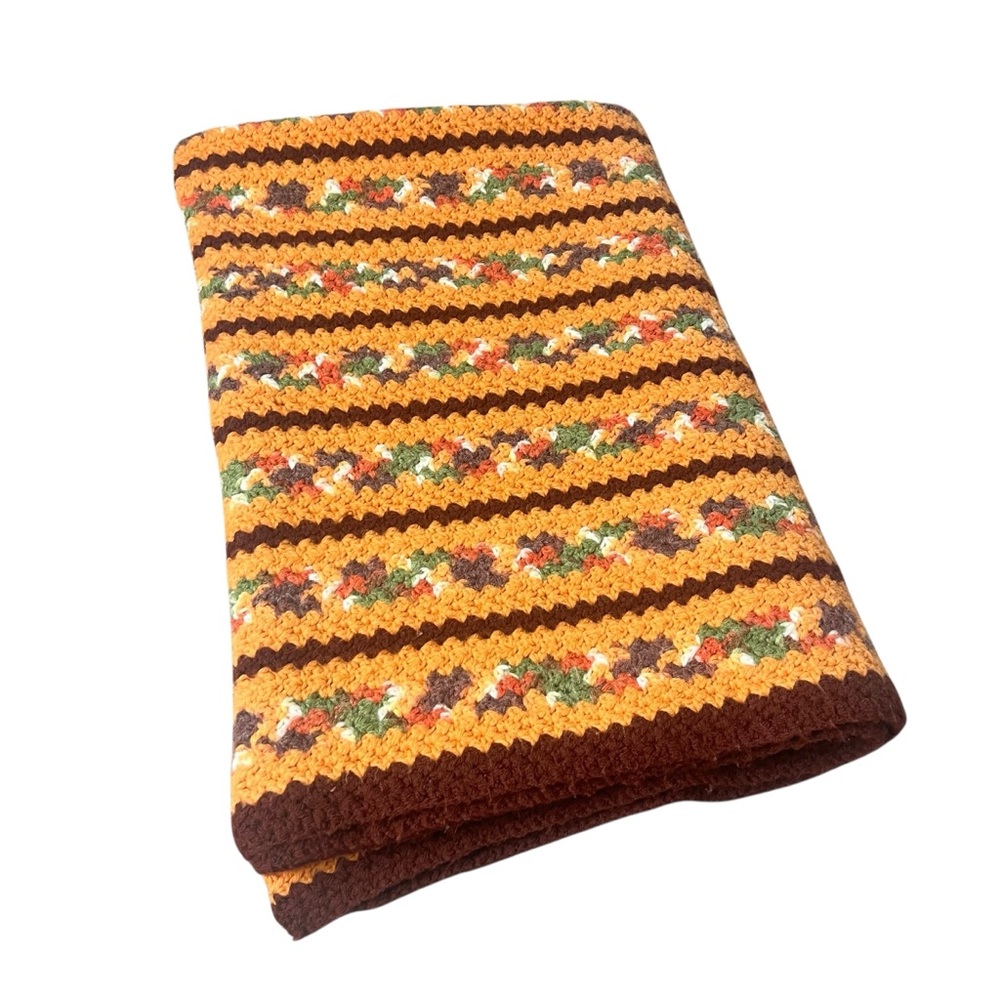 Vintage 1960’s 1970’s Hand Crocheted Throw‎ Blanket
